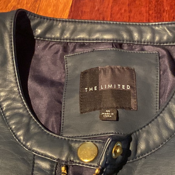 The Limited Pleather Navy Moto Jacket - Picture 2 of 3